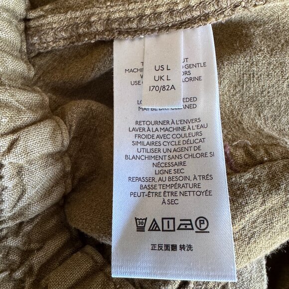Anthropologie Rhys Utility Jogger Pant Sz Large Linen Blend Utility Moss Green - Picture 10 of 16